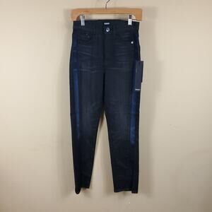 Hudson High Rise Zoeey Straight Crop W/ Inset Jeans in Other Side Sz 25